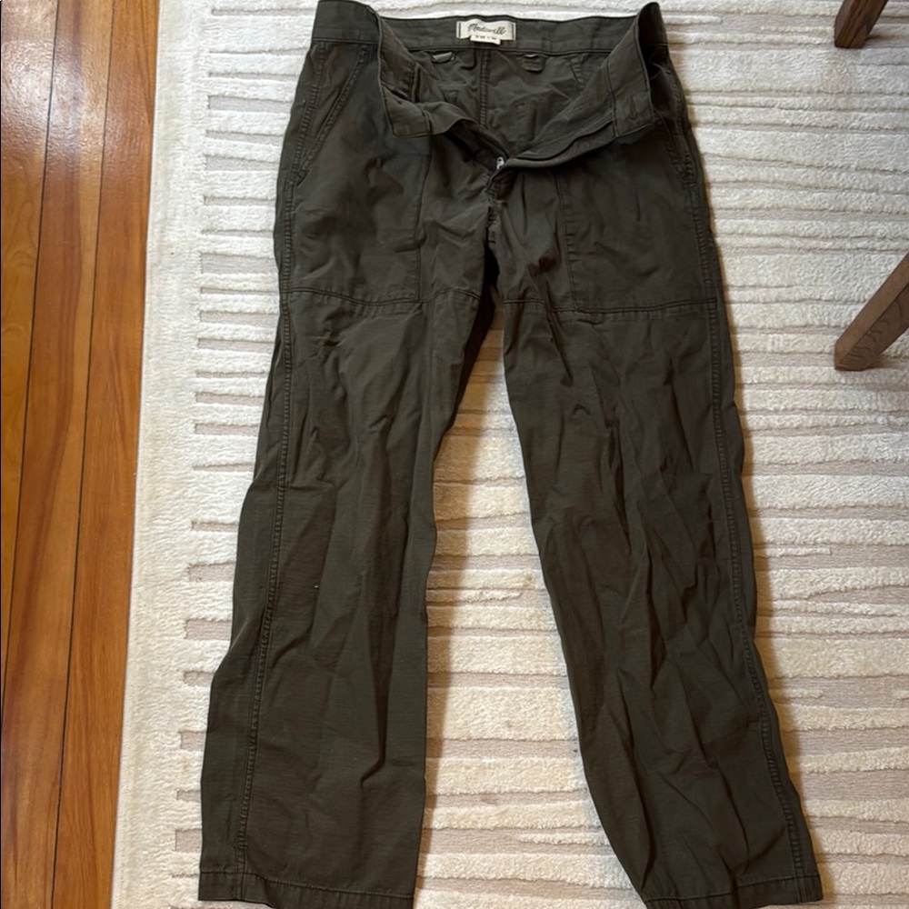 Madewell Green Cargo Pants Relaxed Fit